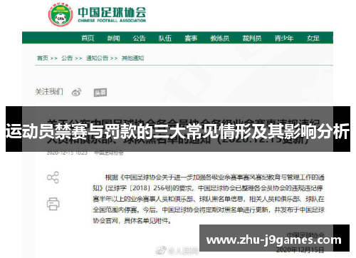 运动员禁赛与罚款的三大常见情形及其影响分析